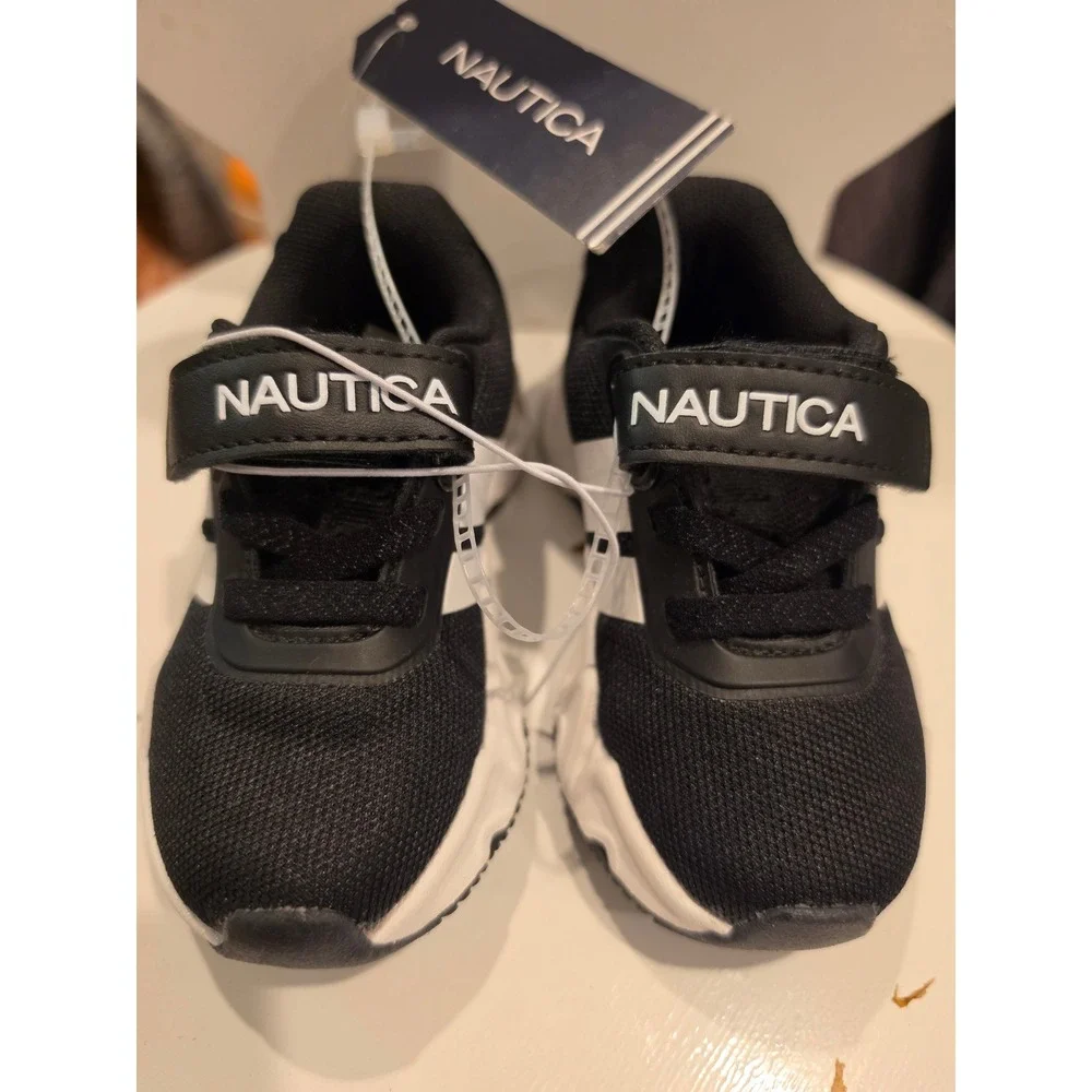 Nautica Manalapin 3 T Toddler Sneakers Black White Mesh Athletic Shoes Size 5T